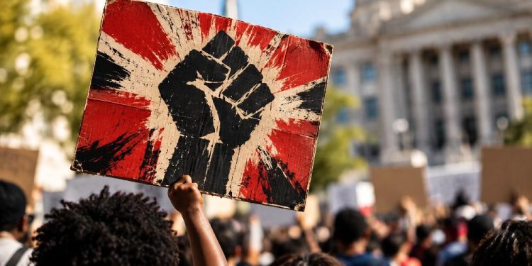 Power Fist Protest Sign